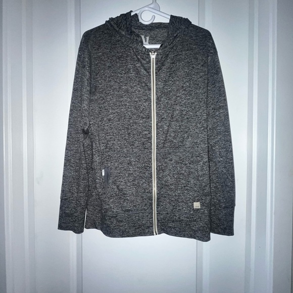 Vuori Jacket Womens Large Long Sleeve full Zip Lightweight Gray Hoodie - Picture 1 of 3